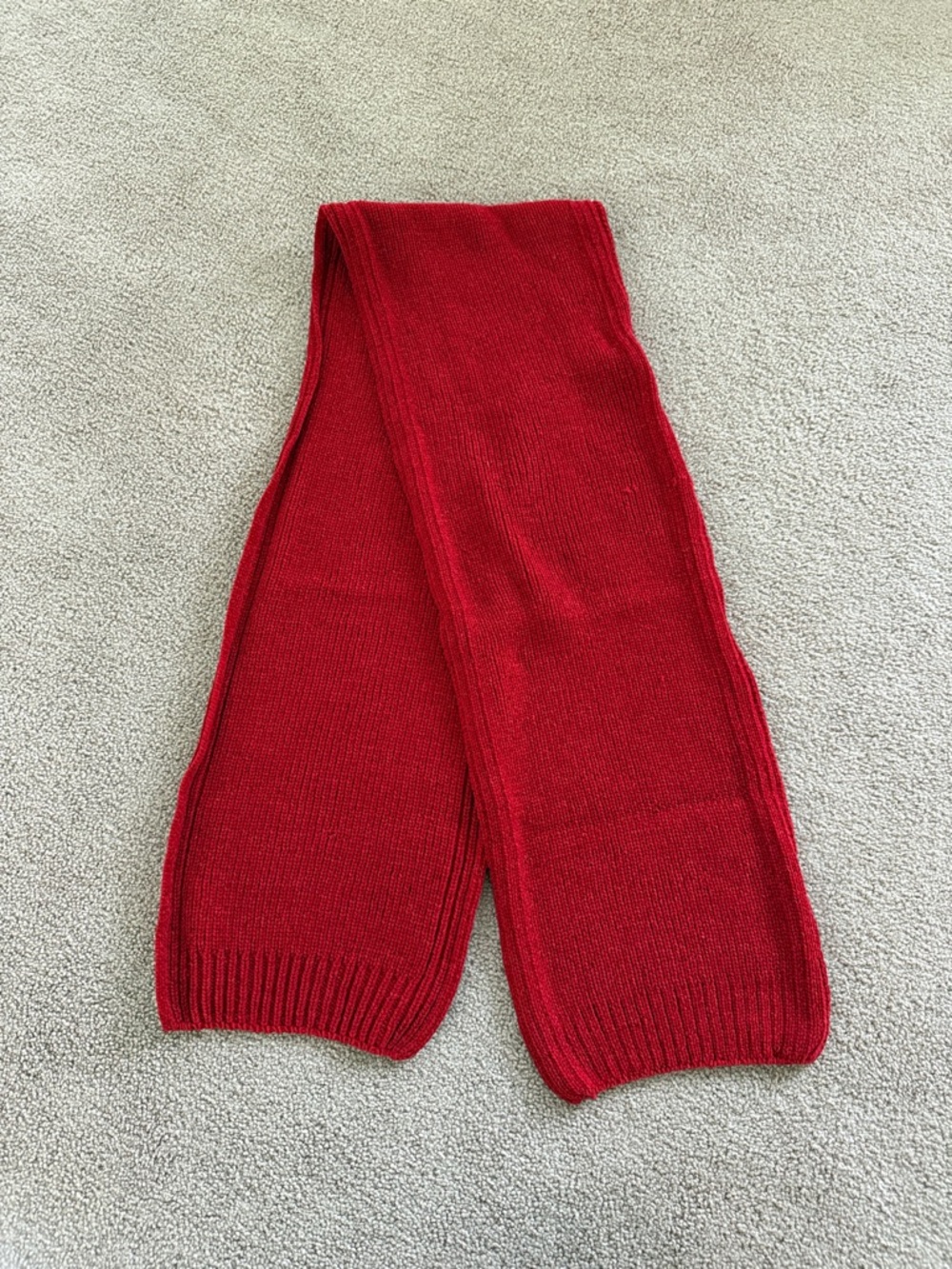 Solid Red Knit Scarf 60 inches long
